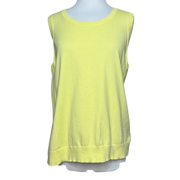 Talbots Womens Cotton Sweater Vest Plus Size 1XL Yellow - Picture 2 of 7